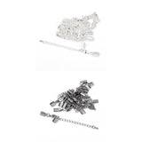 Maxbell 2x12 Cord Crimp End Caps Bail Tip Lobster Clasp Tail Extender Chain DIY Findings