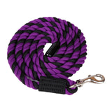 Horse Lead Rope Cotton Lead Rope Recall Obedience Rope Sturdy with Snap Hook Purple Black