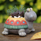 Succulent Cactus Turtle Planter Pot Home Office Landscape Decor, Super Cute Turtle Animal Shaped, for Table Top Decor Ornamental - Aladdin Shoppers