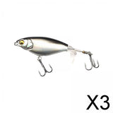 Maxbell 3xTopwater Fishing Lures Top Water Bass Lure for Pike Bass Freshwater Saltwater Argent