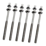 Maxbell 6Pcs Drum Tension Rods M5 Drum Lug Mounting Screws for Percussion Accs Build M5x90mm