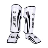 Maxbell Maxbell Shin Guards Adjustable Anti Slip Protective Leg for Taekwondo Shinguards Mma M White