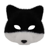 Maxbell Fancy Dress Eye Mask Realistic Halloween Fox Mask for Stage Holiday Dress up Black White