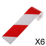 Maxbell 6x3M Red White Reflective Safety Warning Conspicuity Tape Film Sticker