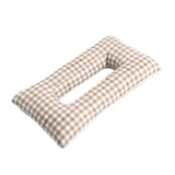 Maxbell Ear Piercing Pillow for Side Sleepers Removable Cover Rectangle Soft Support brown