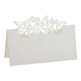 Maxbell 3x50 Butterflies Laser Cut Name Place Cards Wedding Guest Table Cards White
