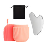 Maxbell Ice Face Roller and Gua Sha Set Face Body Back Multifunctional Massage Board Pink