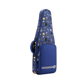 Maxbell Flute Storage Case Bag Patterned Flute Handbag for Vertical Flutes Recorders blue