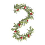 Christmas Garland with Red Berries Artificial for Home Stairs Fireplace Style B