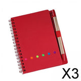 Maxbell 3xTravel Writing Notebook Diary Book Portable with Sticker for Diary Gifts Red