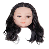 Maxbell Baby Mannequin Head Easy to Use with Human Hair for Hairpin Dyeing Hairstyle Black