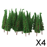 Maxbell 4xPagoda Trees Model Train Railroad Scenery 50pcs 1:100 Green
