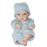 11inch Full Body Soft Silicone Vinyl Doll Reborn Newborn Baby Dolls Realistic Alive Babies Doll with Accessories Blue - Aladdin Shoppers