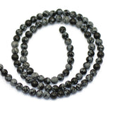Maxbell Snowflake Obsidian Round Gemstone Loose Beads Strand 4 mm / 15 inch