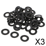 Maxbell 3x50 Pieces Oil Drain Plug Gasket Seal Rubber Black For Saturn Chevy GM