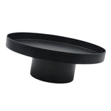 Maxbell 2x Round Stand Tray for Home Decor Large Black+Large White
