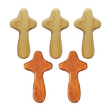 Maxbell 5Pcs Wood Hand Crosses Collectible Home Jesus Ornament Portable Prayer Cross