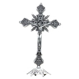 Maxbell 2xJesus Crucifix Sculpture Figurine Crucifix with Stand for Prayers Home Table