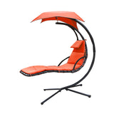 Maxbell Outdoor Hanging Lounge Chair Shade Chair with Umbrella for Yard Deck Outside Orange