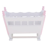 Mini Wooden Cradle Rocking Bed For 1/12 Dollhouse Baby Room Bedroom Decor