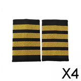 Maxbell 4xAirline Epaulets Traditional with Gold Stripes Officer Shoulder Boards four bars