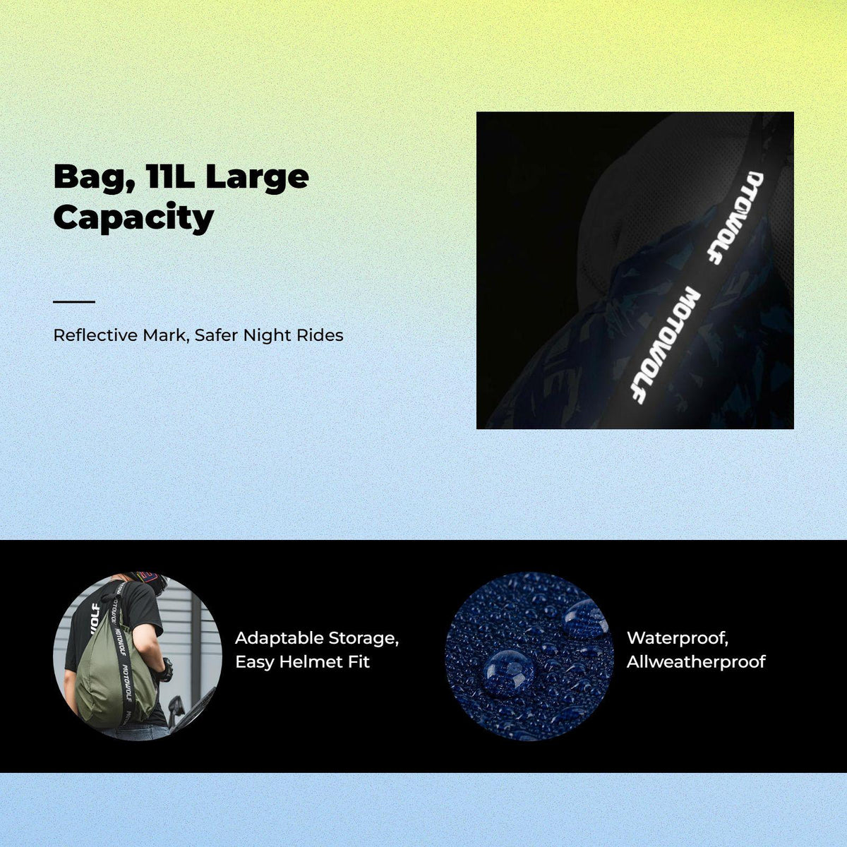 Bag, Waterproof Shoulder Backpack, Large Capacity, Multi-Purpose, Riding Travel Camouflage Blue 11L