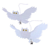 Maxbell 2 Pair Reflective Flying Owl Decoy & Bird Repellent Scarecrow Bird Deterrent