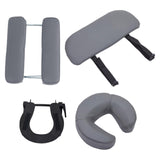 Maxbell Face Cradle with Pillow for Massage Table Sturdy PU Leather Stable Universal gray
