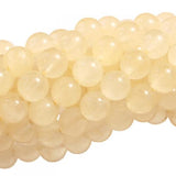 Maxbell 2 Strand 6mm Yellow Jade Round Gemstone Loose Beads 15.5 Inch