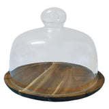 Maxbell Cake Stand with Glass Dome Dish Bread Display for Festive Party Hotels Shops M