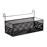 Maxbell Dorm Bed Shelf Simple Bed Metal Storage Basket for Dorm Bunk Books Magazines Black