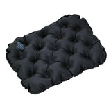 Maxbell Inflatable Seat Cushion Folding Soft Stadium Seat Pad for Walking Beach Lawn black