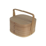 Maxbell Portable Bento Box Practical Wood Wooden Bento Box for Work Farmhouse School 22x22x21 cm Wooden