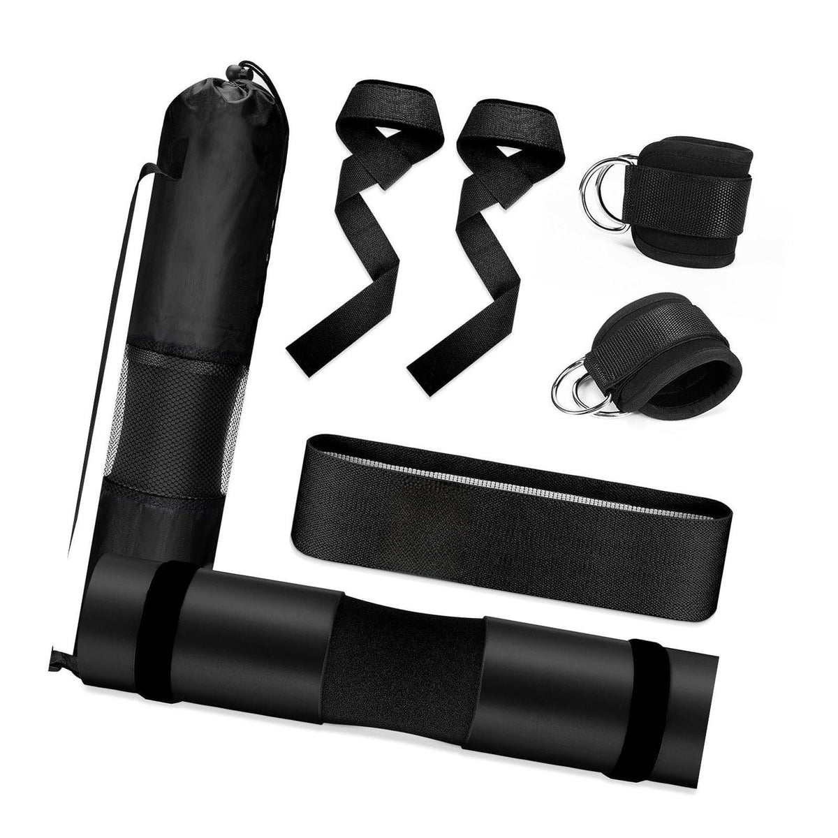 Maxbell Barbell Squat Pad Set Non Slip Bar Cushion for Lunges Workout Weight Lifting Black