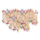 300 Pieces Acrylic Beads Bamboo Cocktail Picks Drink Stirrer Picks Round