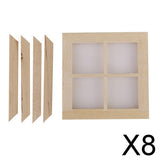 Maxbell 8x1pc 1:12 Scale Dollhouse Window Frame Miniature Decor Dollhouse Accessory