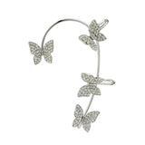 Maxbell 1 Pair Clip Earring Butterfly Ear Cuff Clip for Daily wearing Lovers Silver