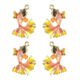 Maxbell 4 Pieces Chic Earrings Dangles Enamel Golden Fish Charms Pendants for Fashion Jewelry Making Bag Zipper Ornaments - Aladdin Shoppers