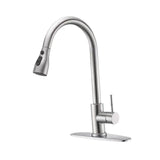 Maxbell Kitchen Faucet with Pull Down Spray Waterfall Kitchen Sink Faucet for Camping 3 gears base silvery