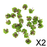 Maxbell 2x25 Pcs Scenery Landscape Train Model Trees Scale 1/300 Light Green