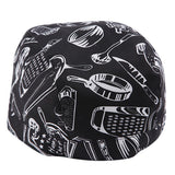 Maxbell 2 Pieces Kitchen Catering Chef Skull Cap Tie Back Pirate Hat Headwrap Unisex