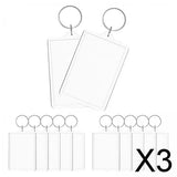 Maxbell 3x12x Photo Frame Keychains Clear Gifts with Split Ring Photo Holder Keychains