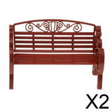 Maxbell 2xModel Train 1:6 Scale Park Street Seat Bench Chair Settee Brown