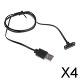 Maxbell 4xHigh Quality 4 Pin USB Watch Charging Cable Magnetic Charging Base