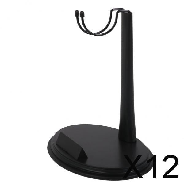 Maxbell 12x1/6 Scale U-Type Display Stand Holder fit for 12" Action Figures Black Metal