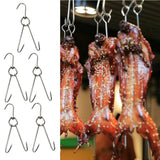 5x Stainless Steel Double Hooks Hams Bacon Chicken Meat Hook Hanging Tool