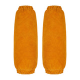 Maxbell Leather Welding Sleeves Elastic Cuffs Arm Protection Covers for Metalworking Yellow