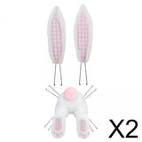 Maxbell 2Pcs Easter Decor Wreath Kit Bunny with Ears DIY Garland Pink plaid