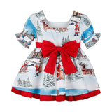 Maxbell Baby Girl Christmas Dress Smocked Dress Costume Santa Reindeer Dress 90cm