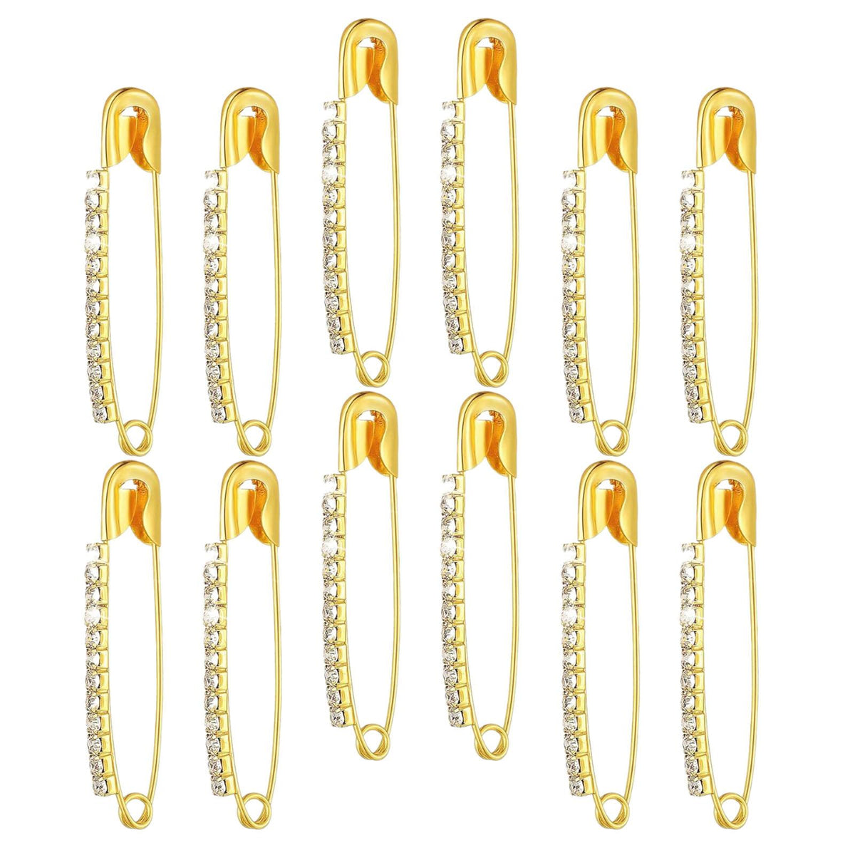 Maxbell Maxbell 12Pcs Decorative Brooch Sturdy Versatile Suit Brooch for Party Scarf Wedding Gold